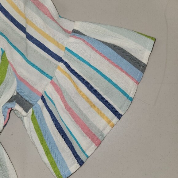 Vintage America Embroidered Striped Boho Top M Cotton/Viscose 4190 - Picture 6 of 9